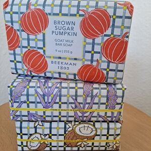 Beekman Set 1802 Brown Sugar Lavender Coconut Cream Pumpkin Goat Milk Bar Soap
